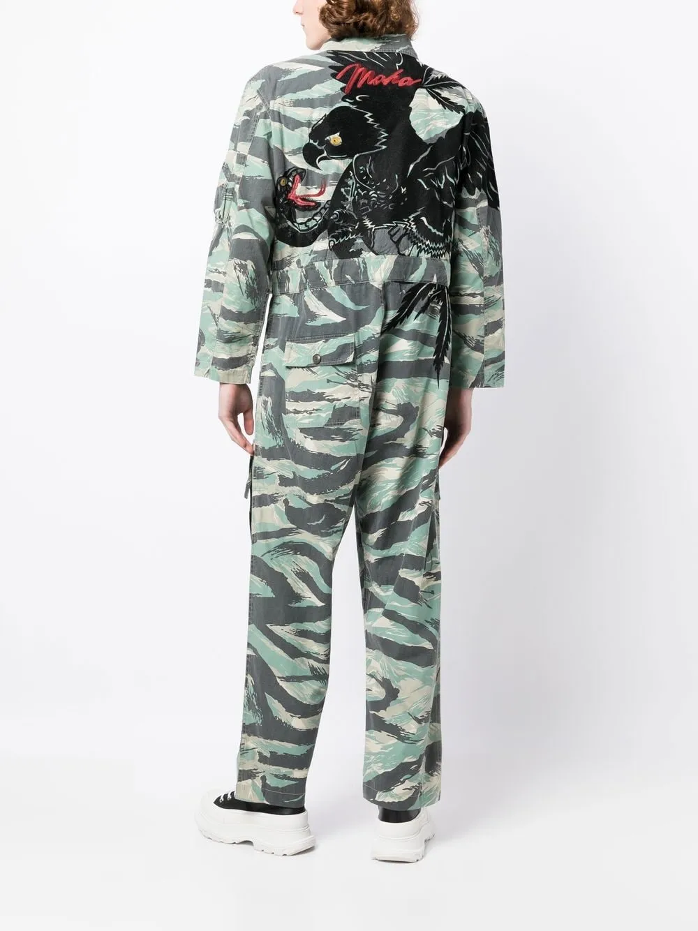 Camouflage-Print Zip-Up Jumpsuit