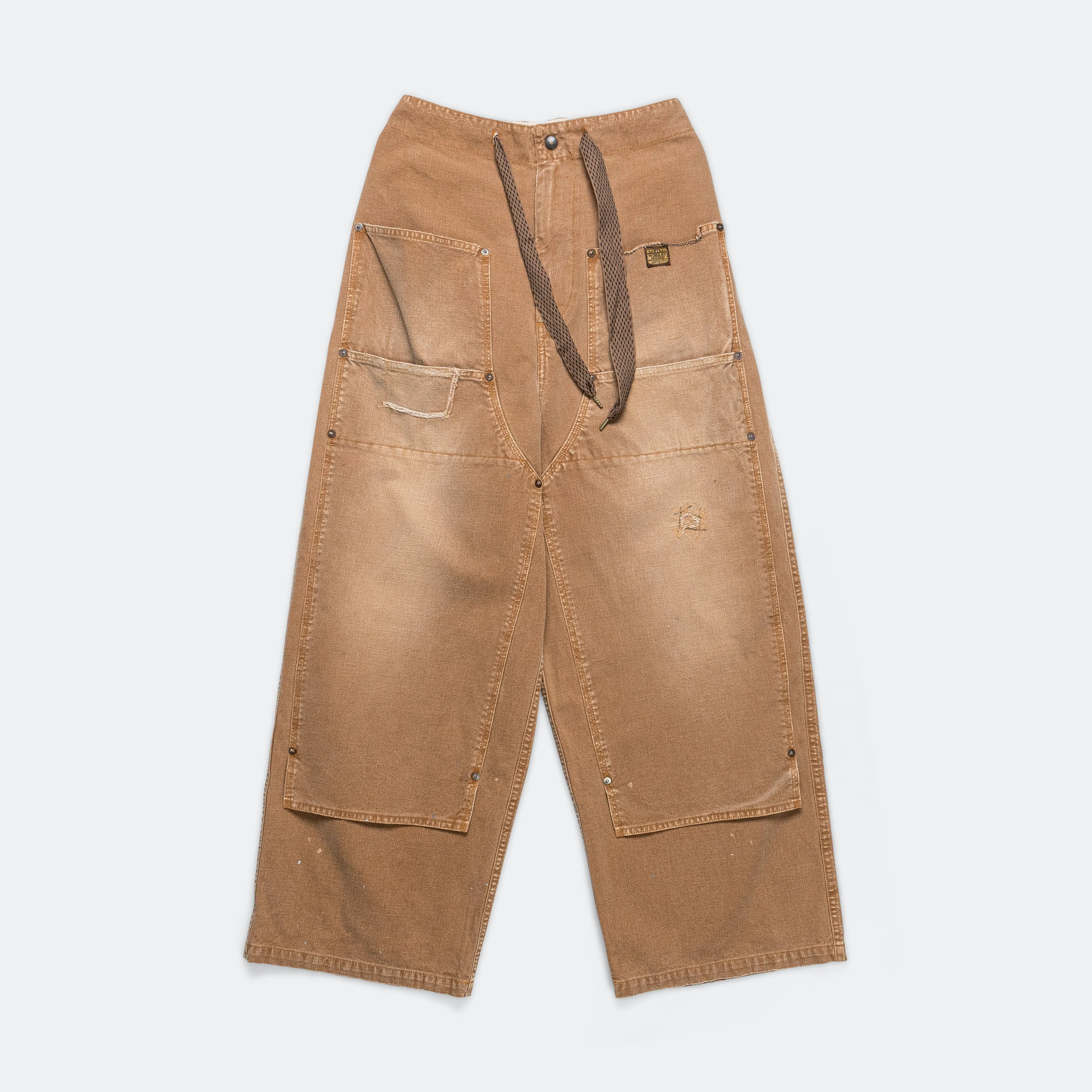 Canvas W-Knee EASY Baggy Pants (FARMER Remake) - Gold