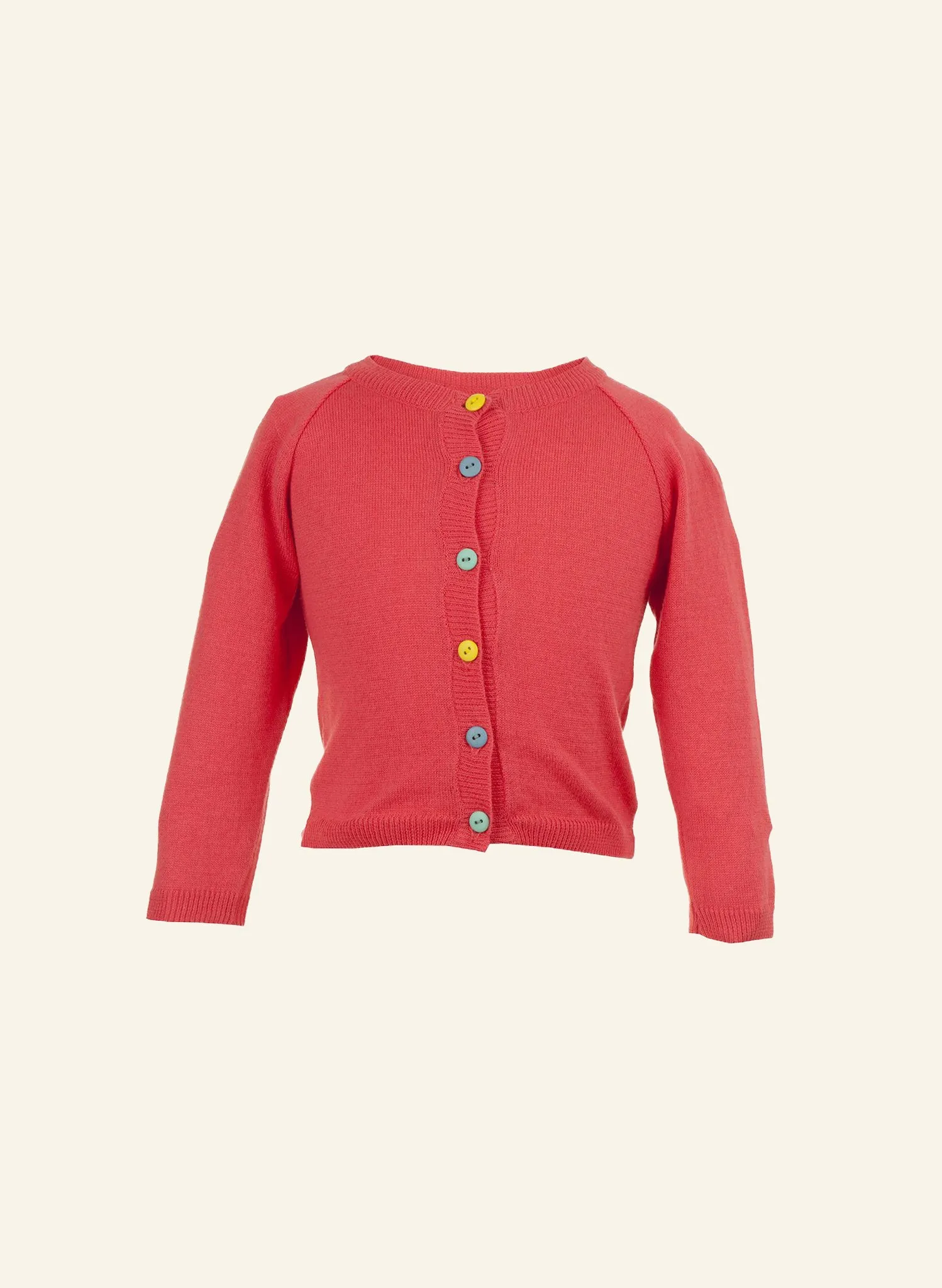 Children's Classic Cardigan - Raspberry