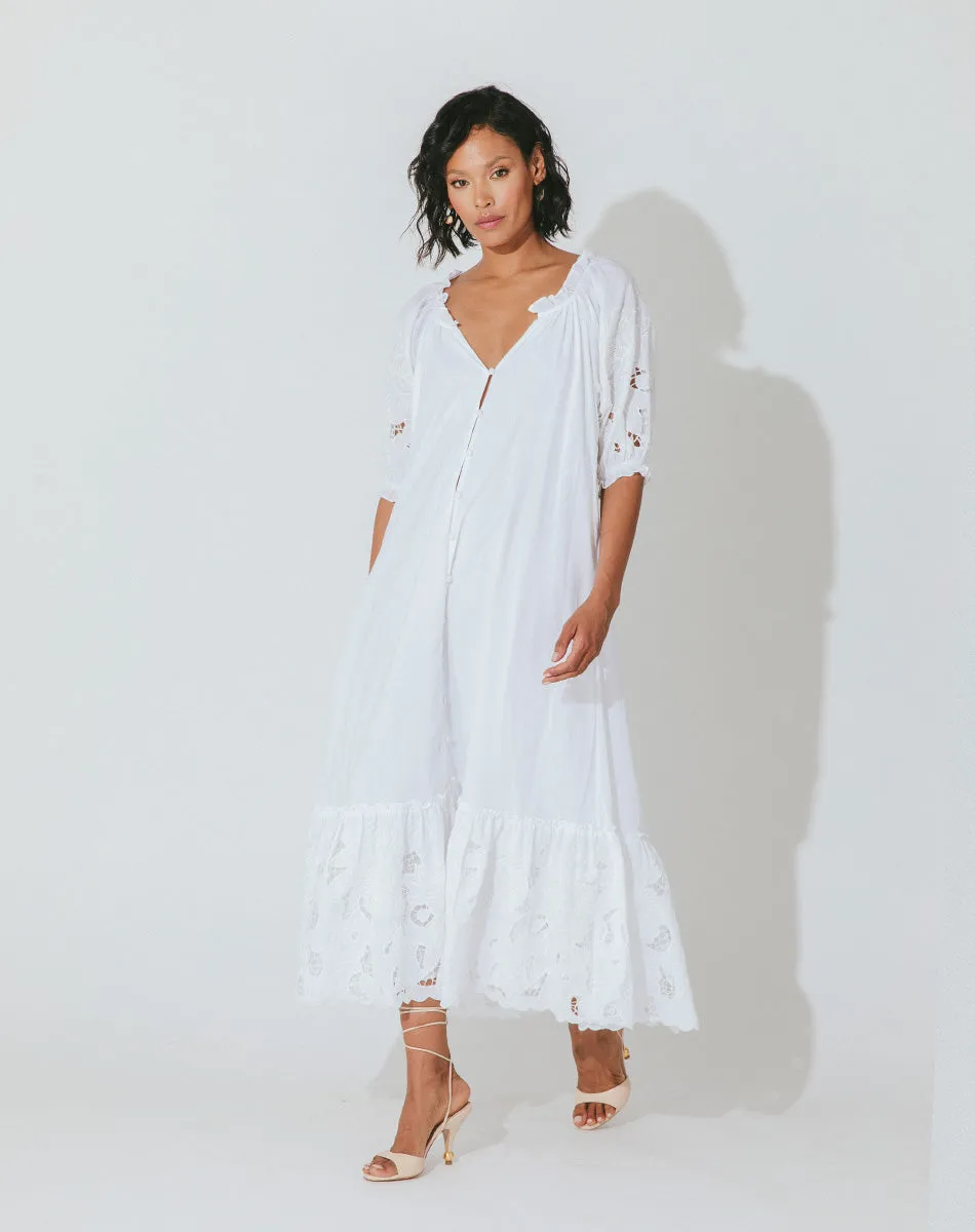 Cleobella Marni midi Dress in Bright White