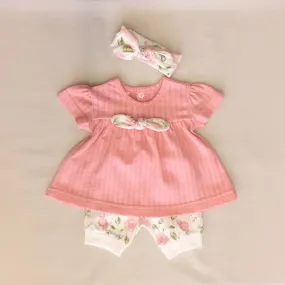 Coral Vintage Rose Dress Set