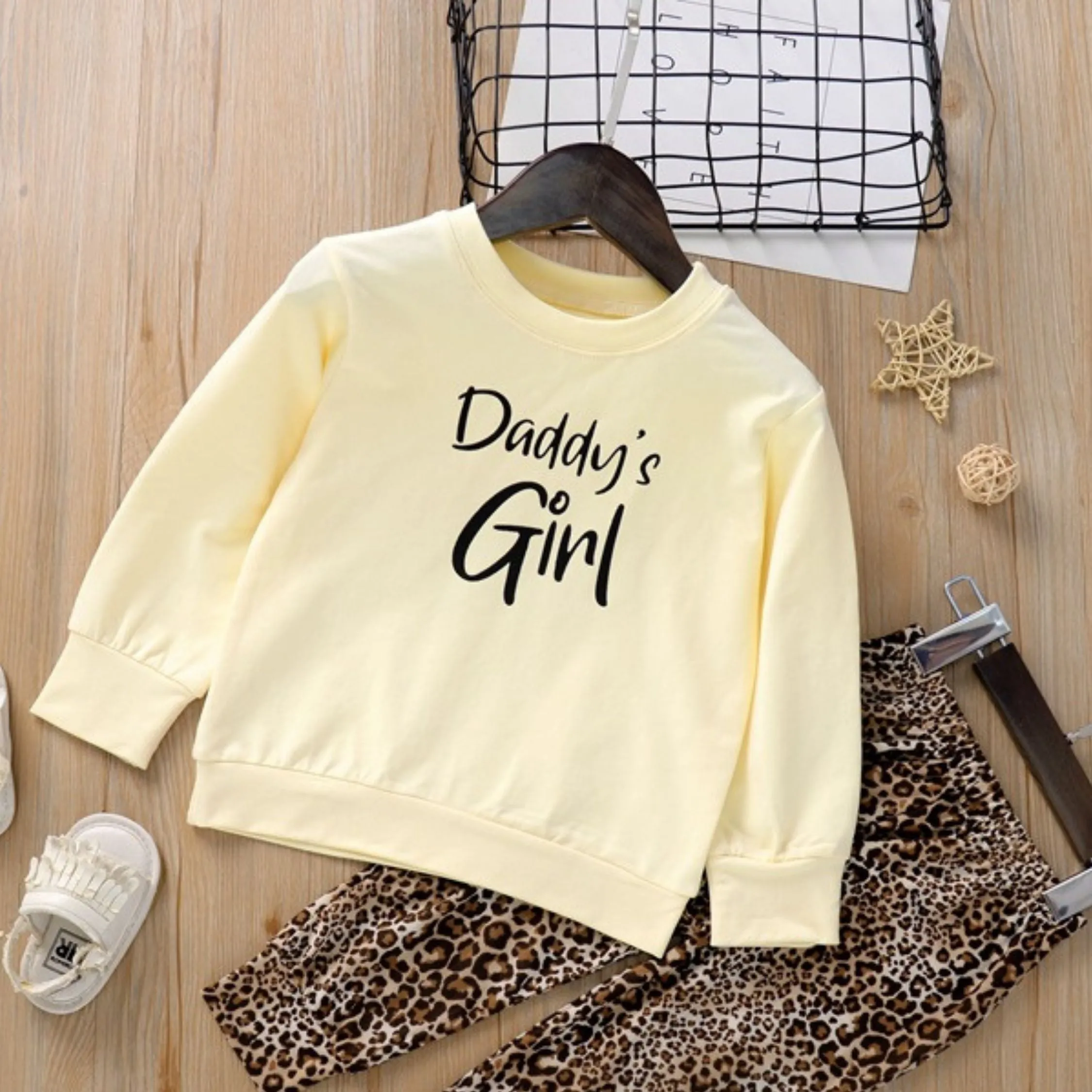 Daddy's Girl Top & Leopard  Print Trouser Set