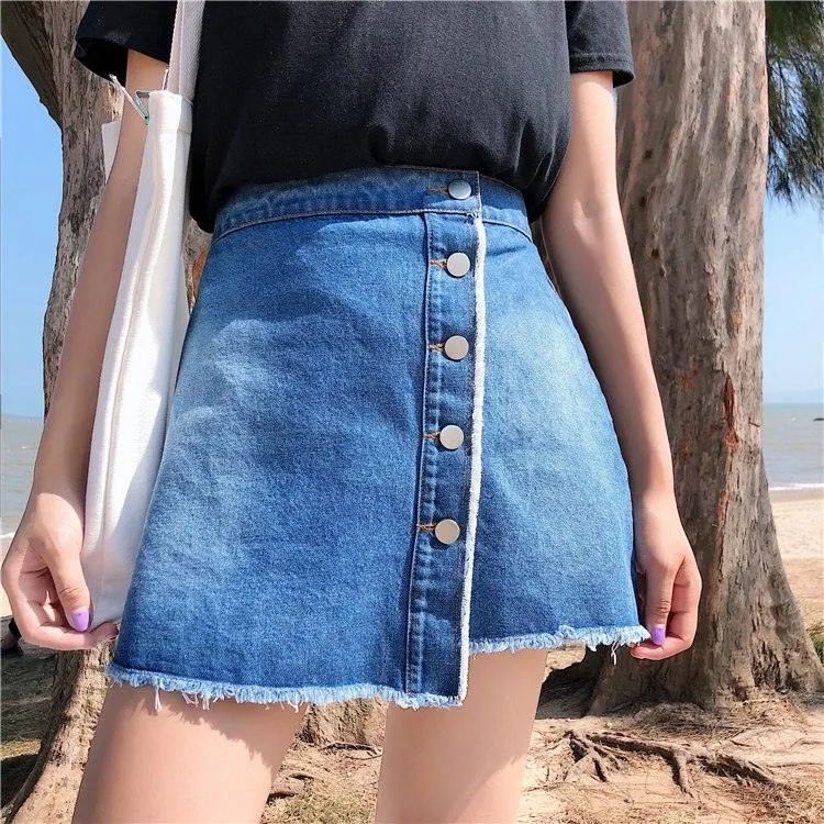 DENIM DAYS BUTTON UP MINI SKIRT