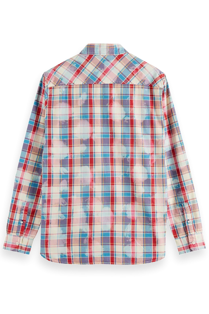 Denim Washed Checked Workwear | Amp Red Check