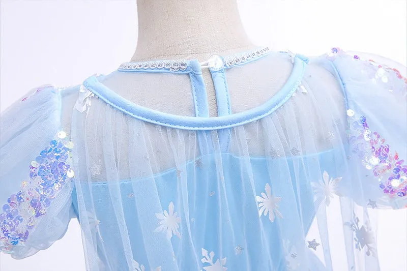 Elsa Frozen Princess Inspired Girls Cosplay Costume Dress