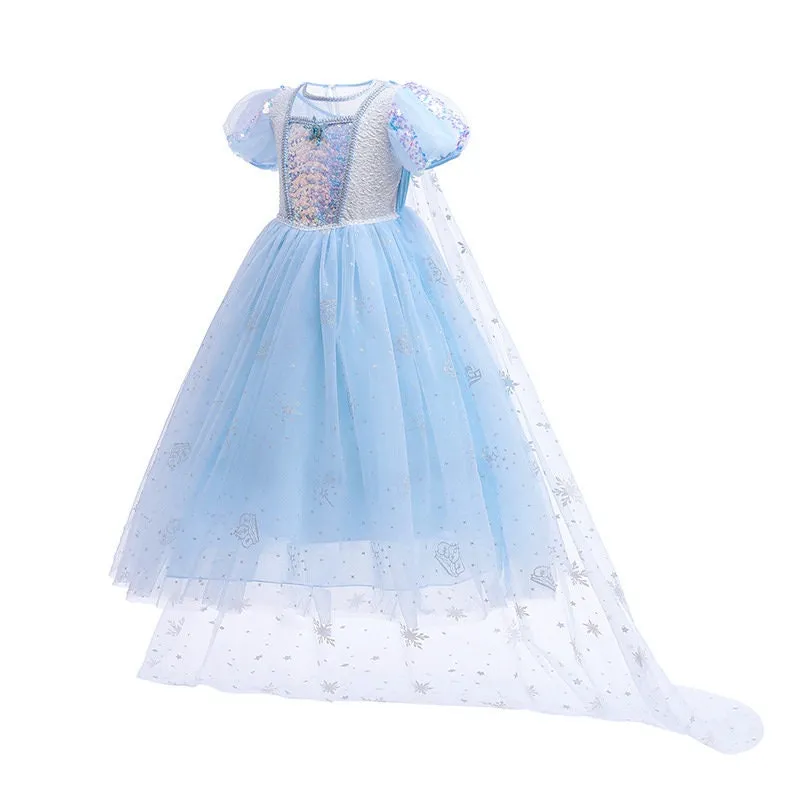 Elsa Frozen Princess Inspired Girls Cosplay Costume Dress