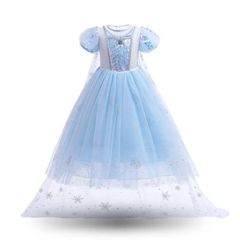 Elsa Frozen Princess Inspired Girls Cosplay Costume Dress