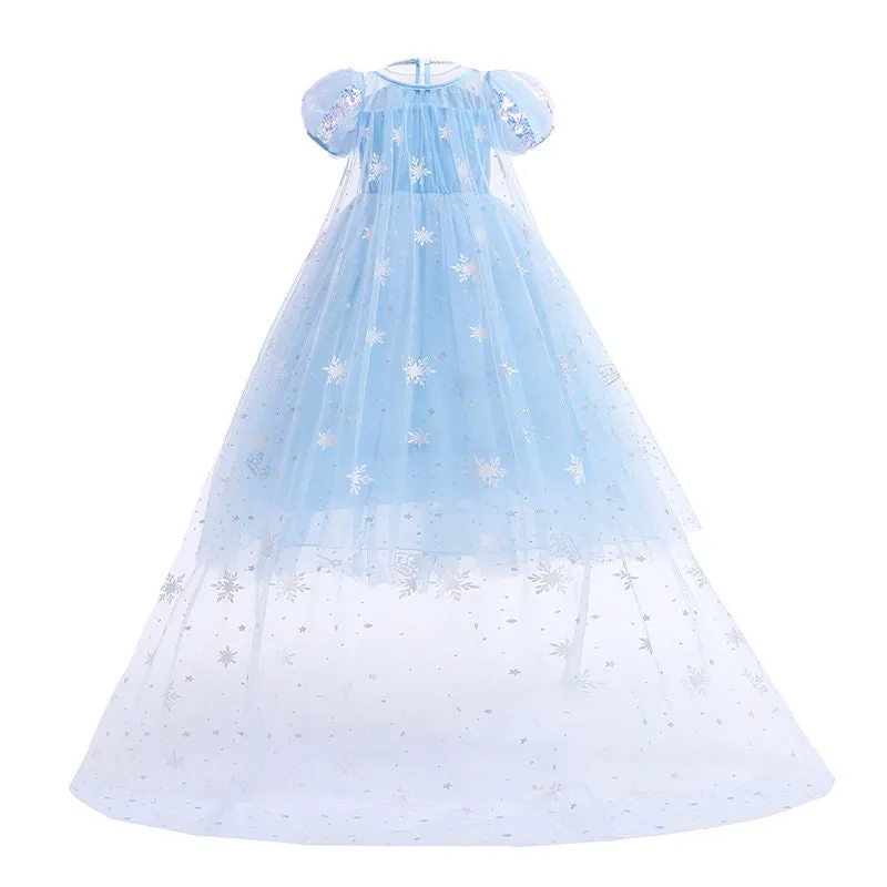 Elsa Frozen Princess Inspired Girls Cosplay Costume Dress