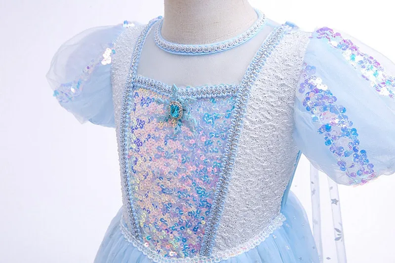 Elsa Frozen Princess Inspired Girls Cosplay Costume Dress