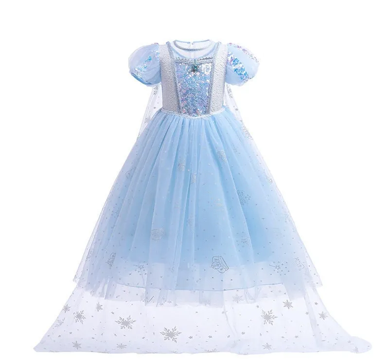 Elsa Frozen Princess Inspired Girls Cosplay Costume Dress