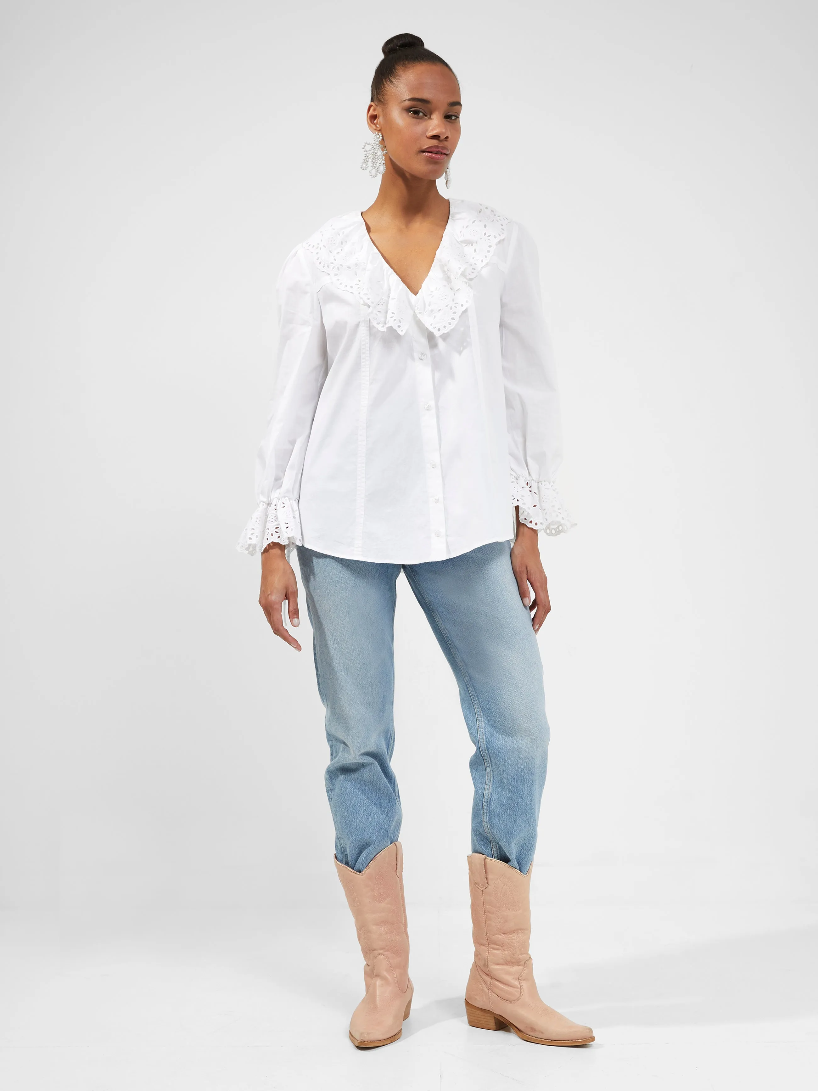 Ena Organic Rhodes Ruffle Blouse