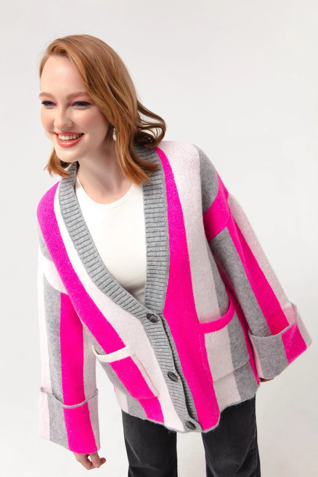 Female Shadon Button Detailed Knitwear Cardigan