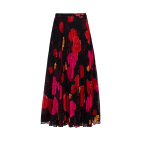 Floral Pleated Skirt