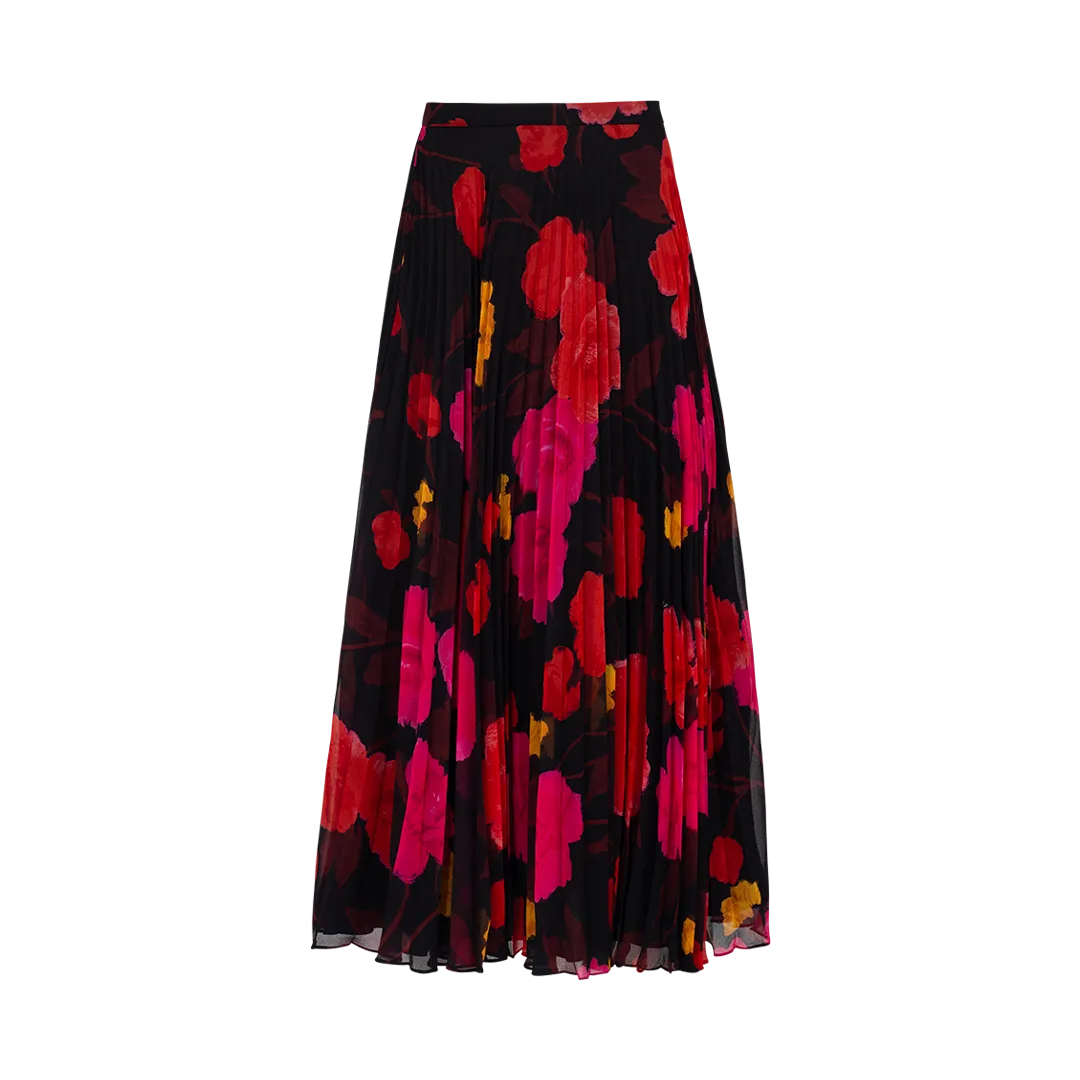 Floral Pleated Skirt