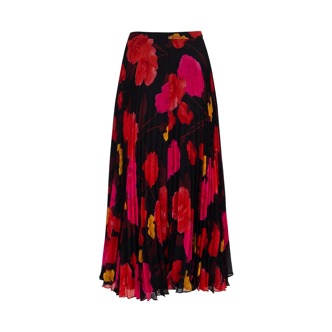 Floral Pleated Skirt