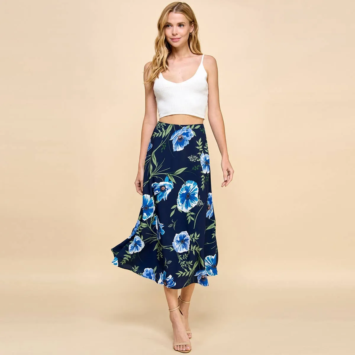 Floral Printed A Line Skirt