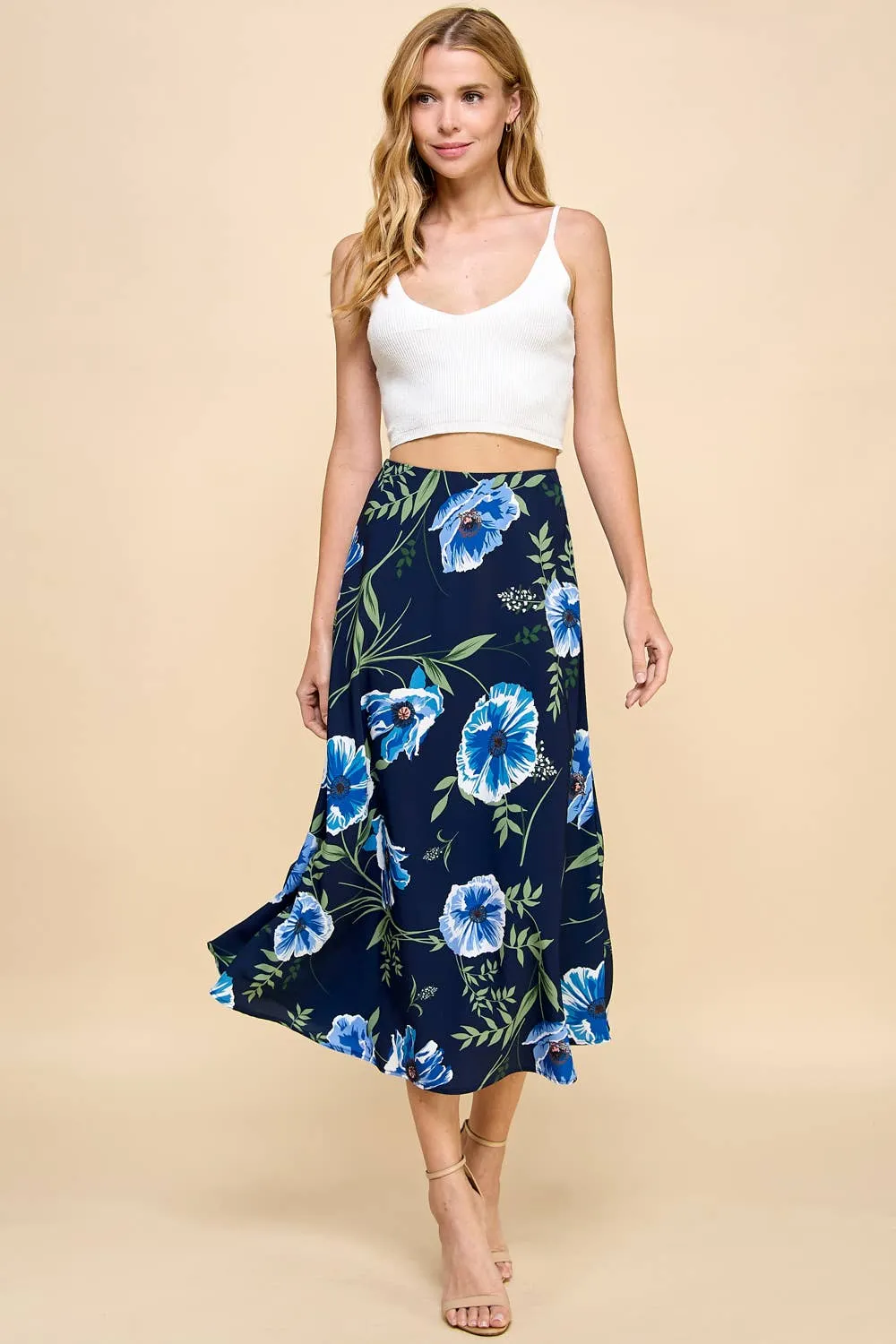 Floral Printed A Line Skirt