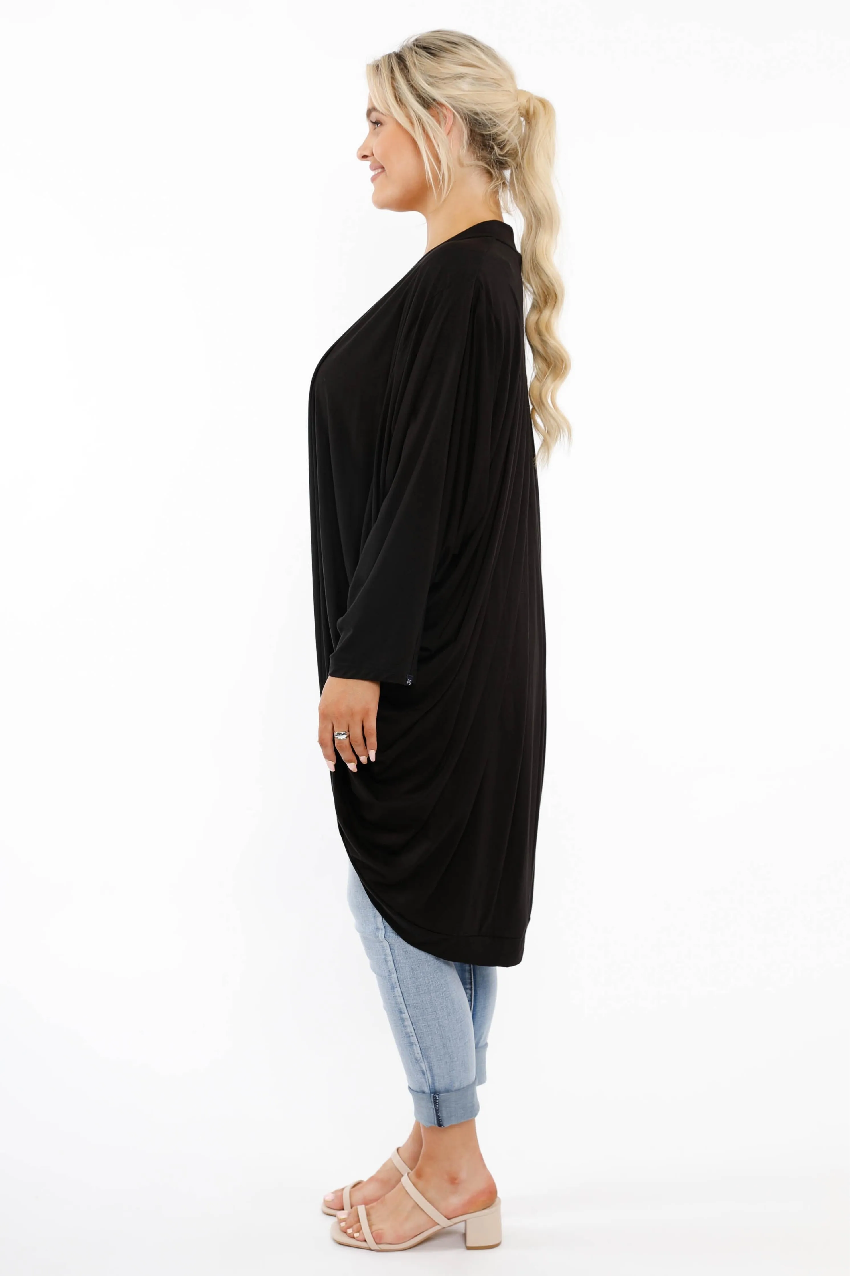 Flounce Cardigan in Black