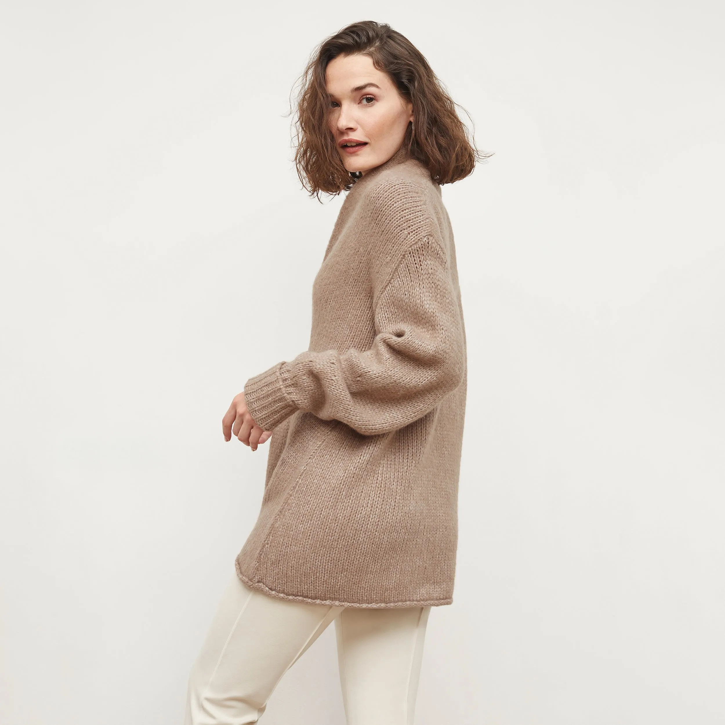 Frederick Cardigan - Fine Alpaca :: Dark Taupe