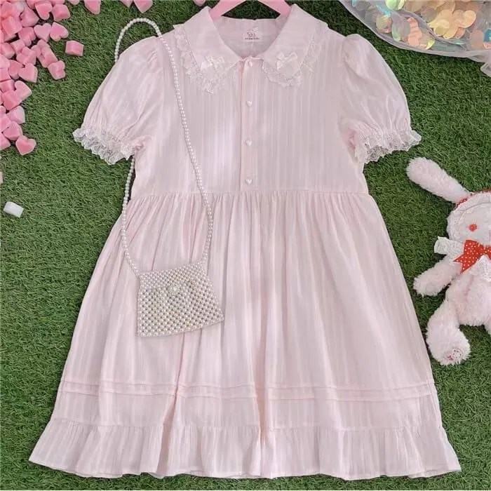 French sweet pastel pink princess dress BY4092