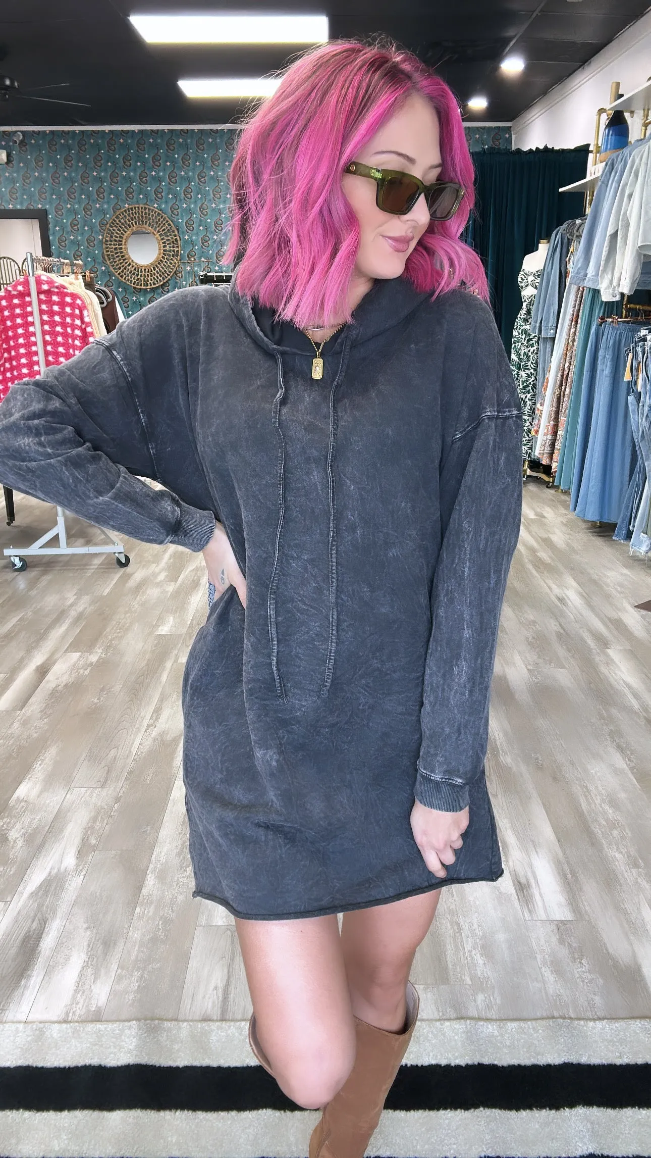 Girl Gang Vintage Hoodie Tunic