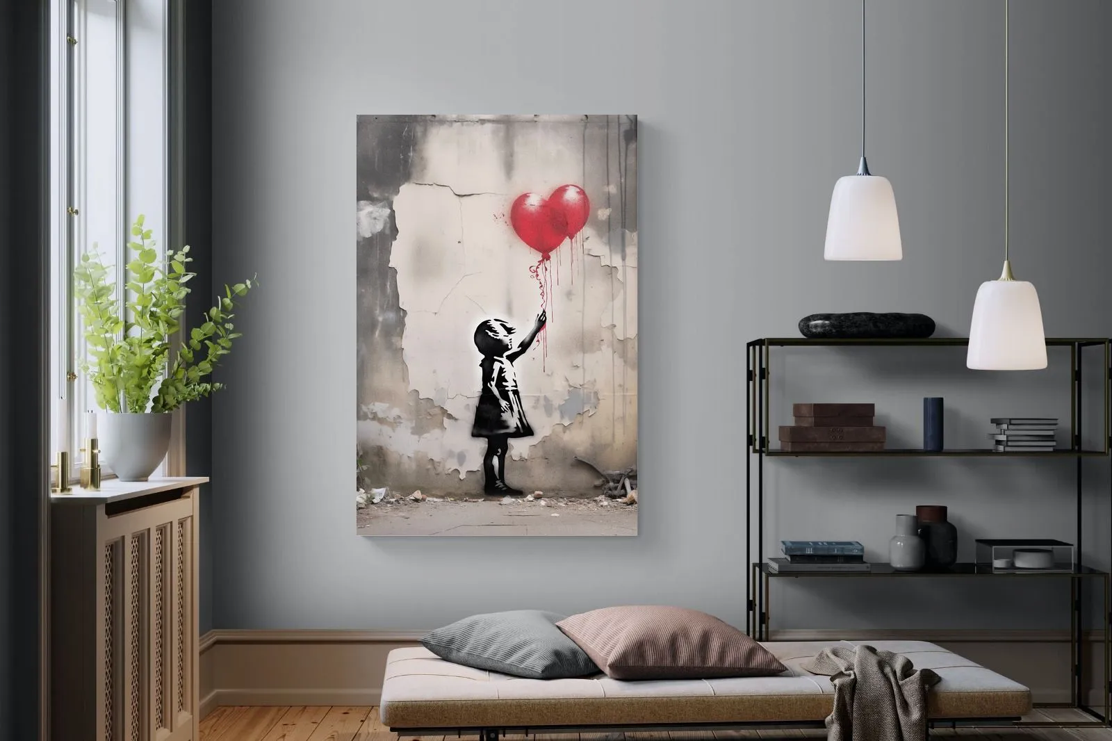 Girl with Red Balloons