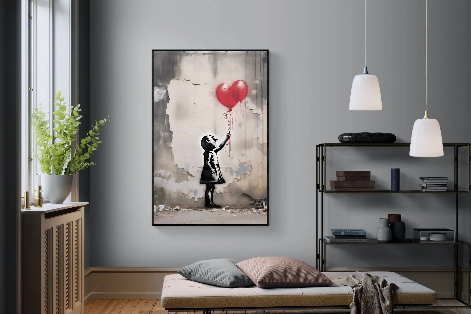 Girl with Red Balloons