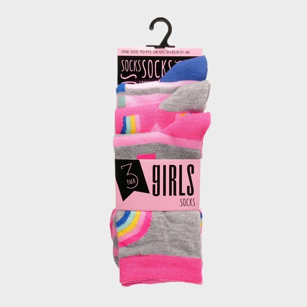 Girls 3pk Rainbow Socks