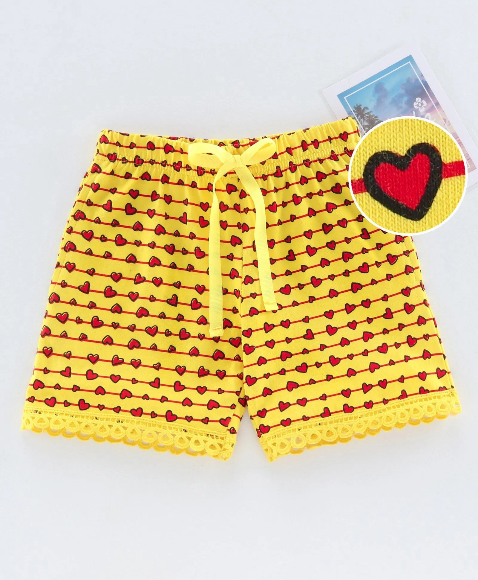 Girls Cotton Jersey Shorts with Lace