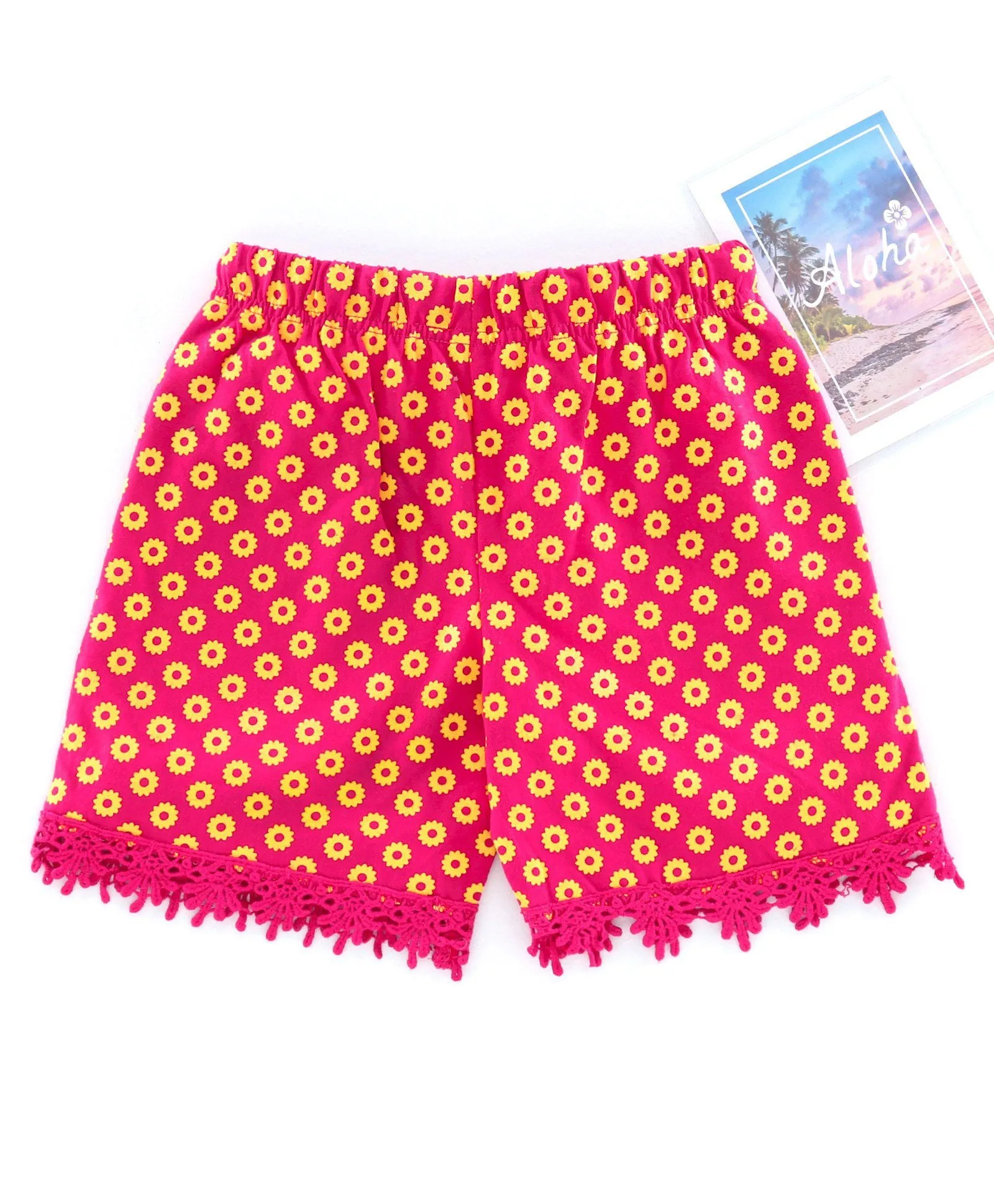 Girls Cotton Jersey Shorts with Lace