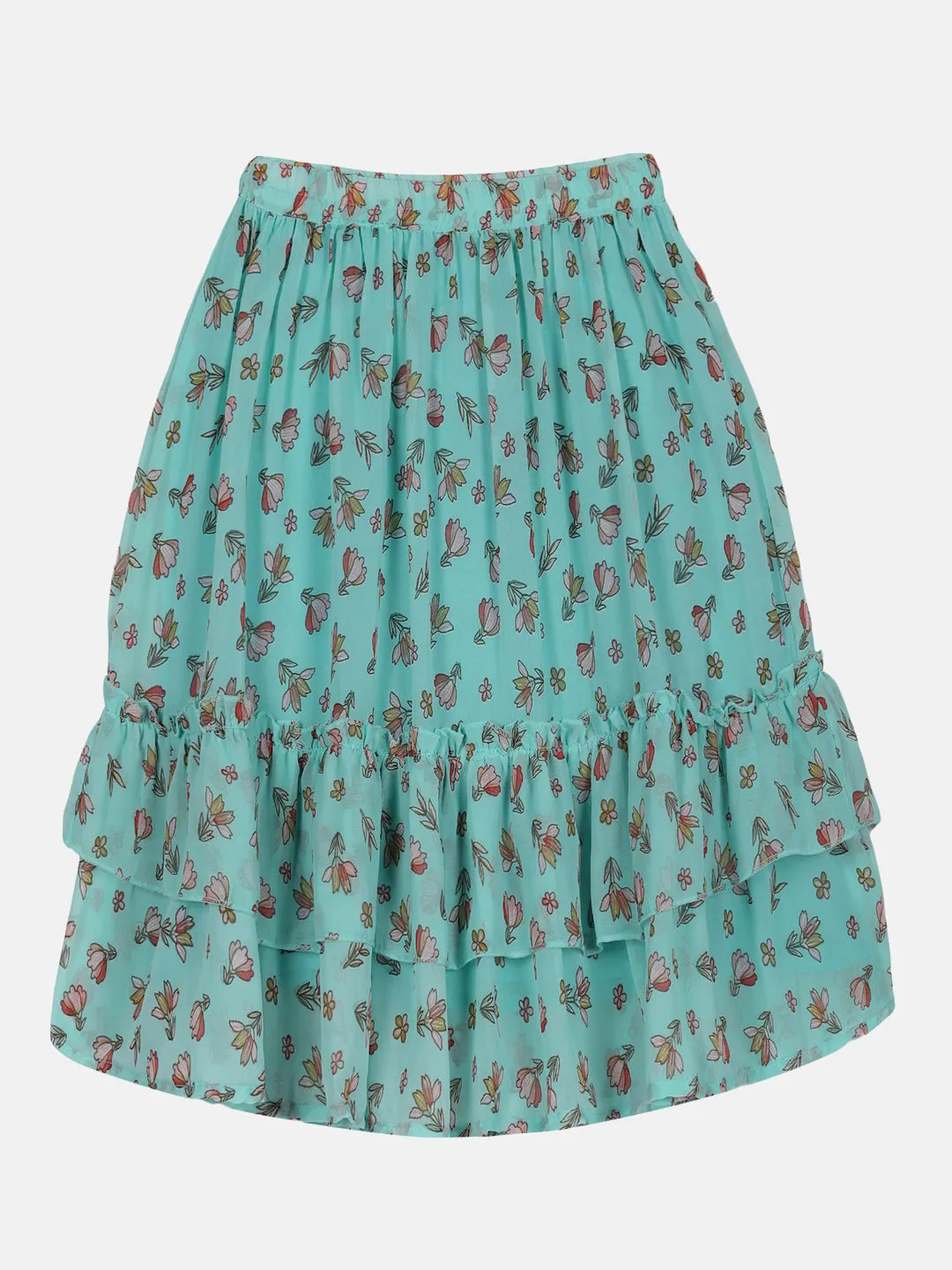 Girls Frill Layered Flared Skirt