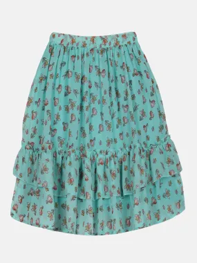 Girls Frill Layered Flared Skirt