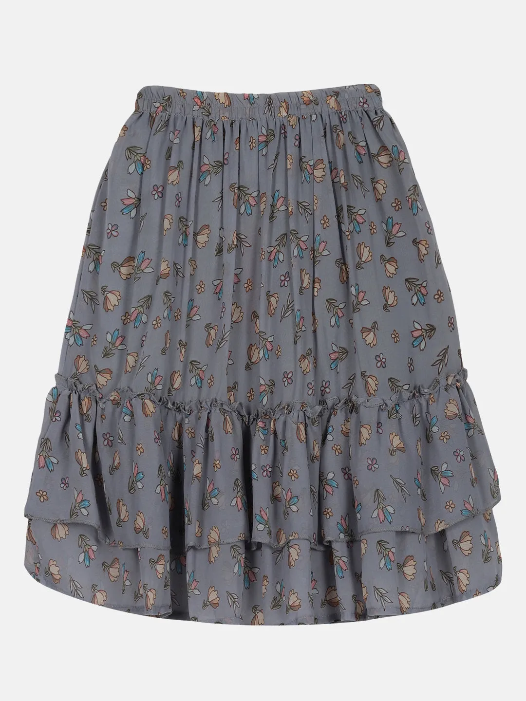 Girls Frill Layered Flared Skirt