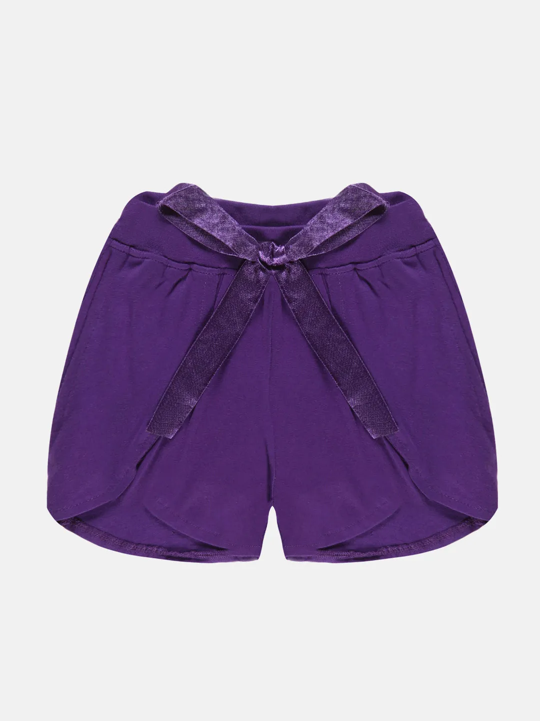 Girls Over Lap Shorts With Bow