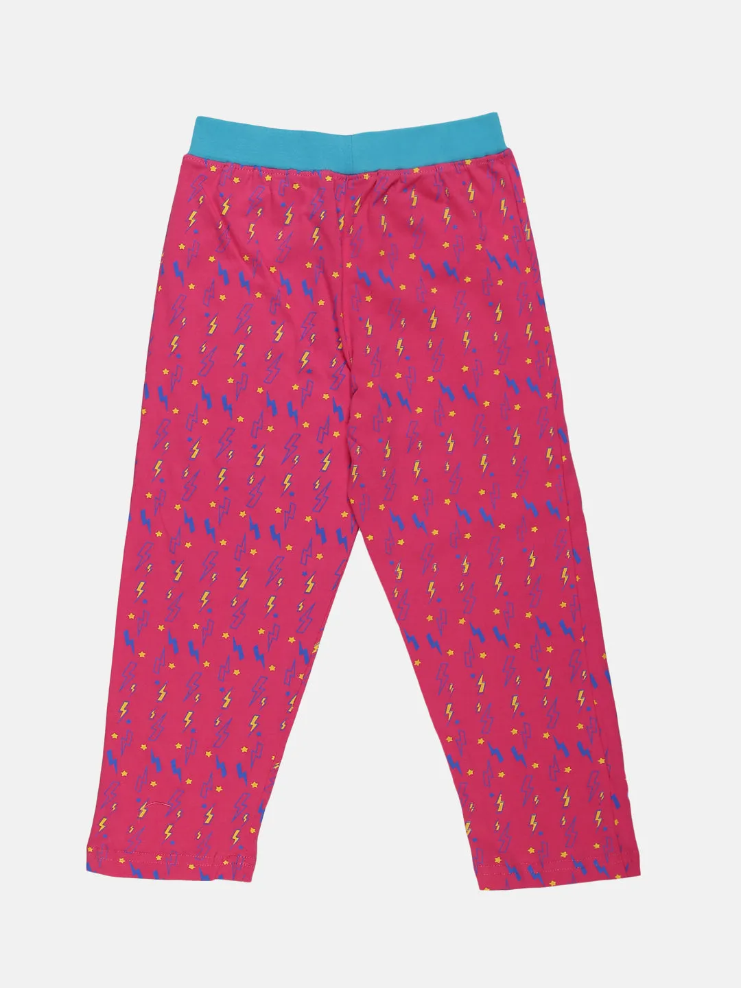 Girls Printed Collar Shirt and AOP Pant Set