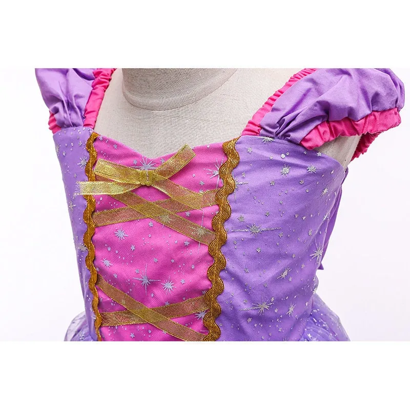 Girls Rapunzel Inspired Dress Princess Kids Costume