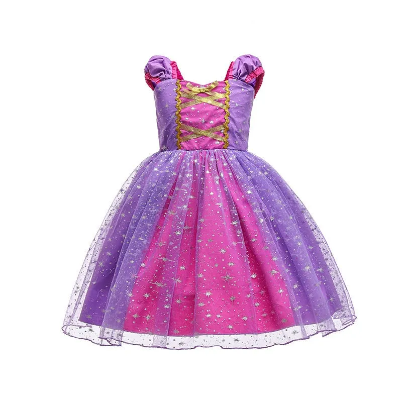 Girls Rapunzel Inspired Dress Princess Kids Costume