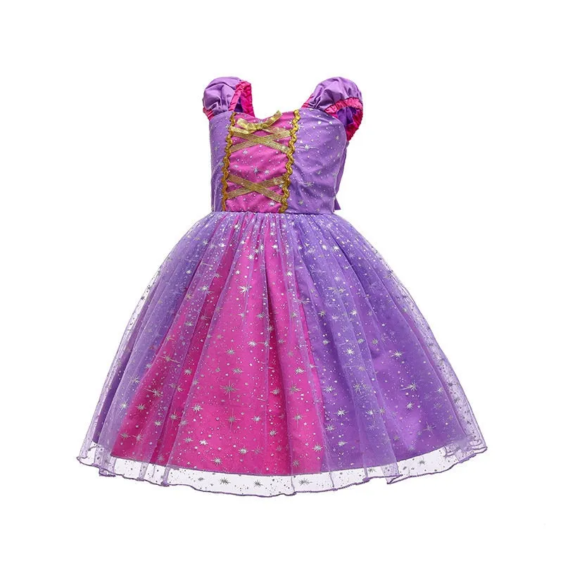 Girls Rapunzel Inspired Dress Princess Kids Costume