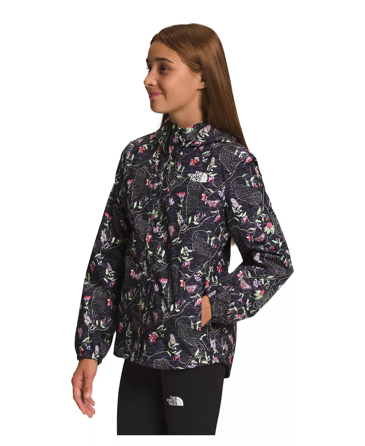 Girls' The North Face | Antora Rain Jacket | Black IWD Print