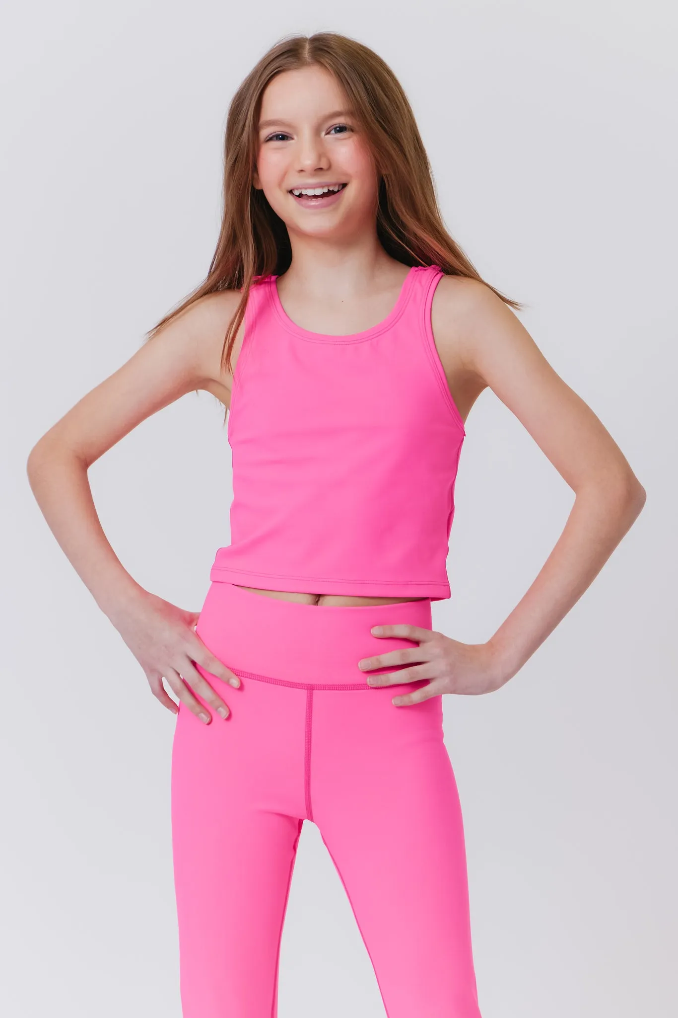 Girls TLC Crop Top in Barbie Girl Pink