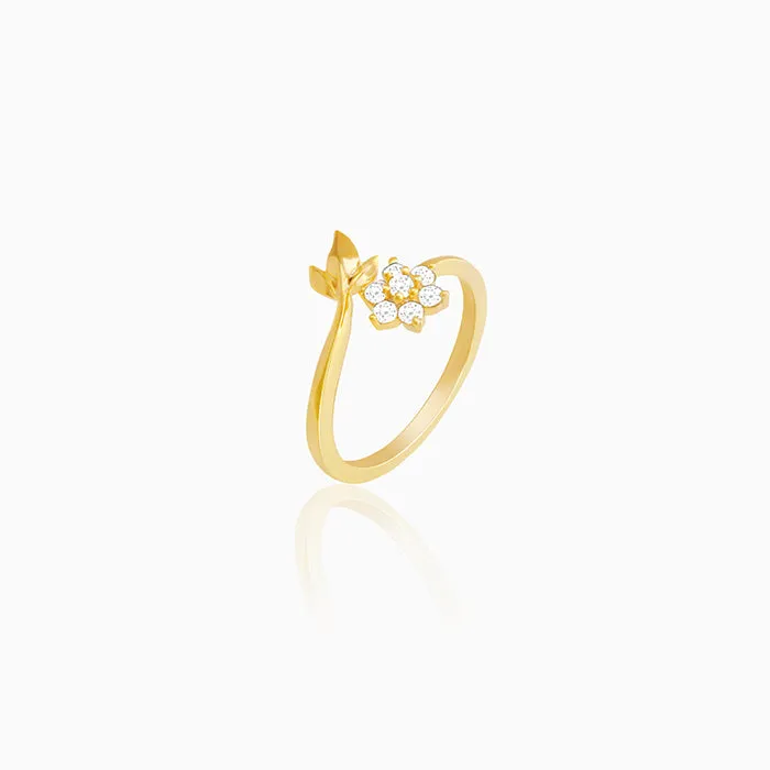 Golden Flower Girl Ring