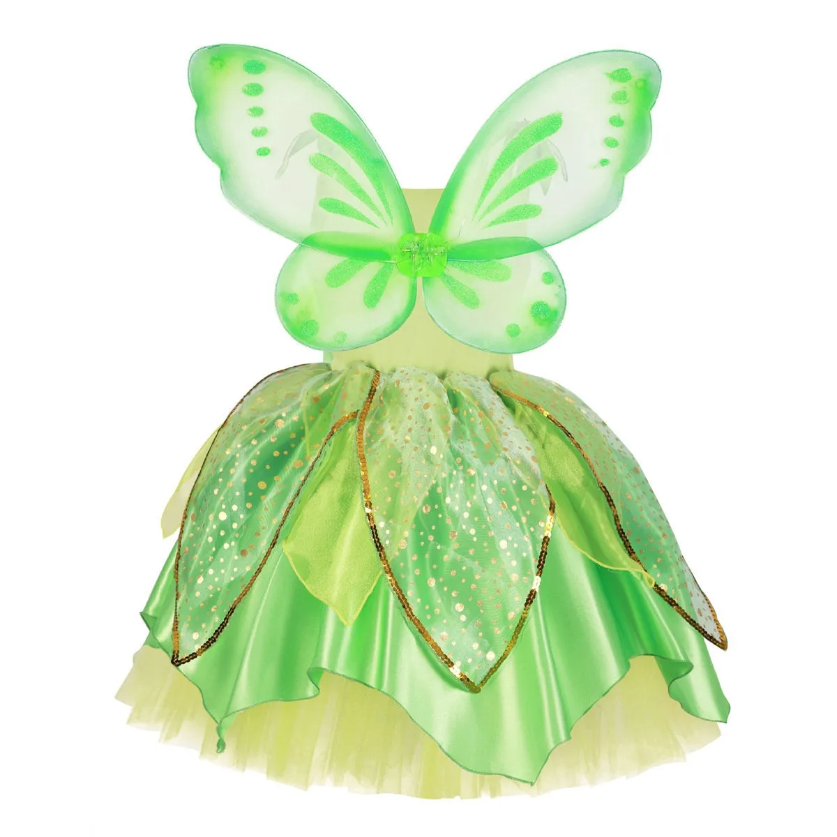 Green Belle Fairy Princess Girls Inspired  Dress