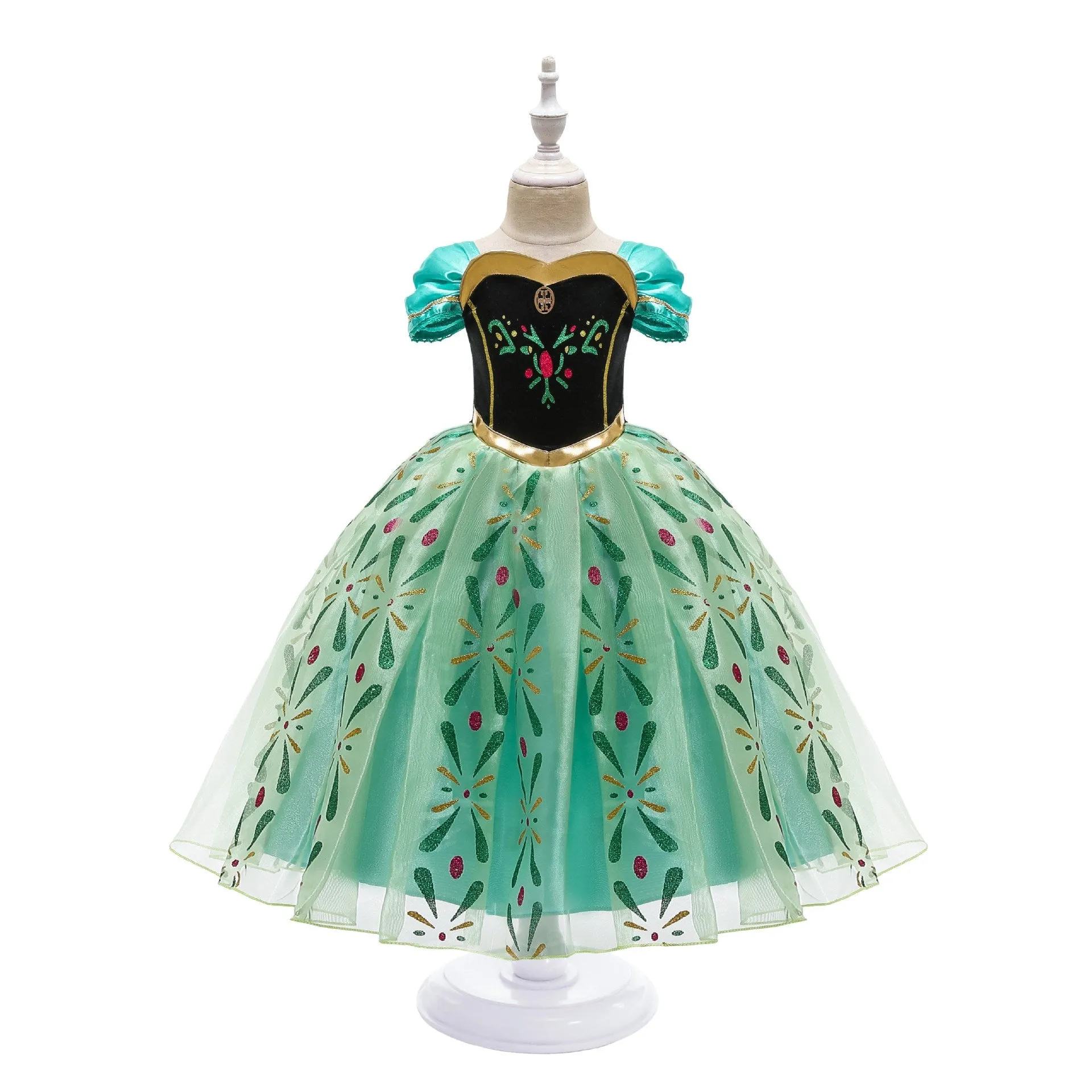 Green Princess Anna inspired Dress Costume For Girls