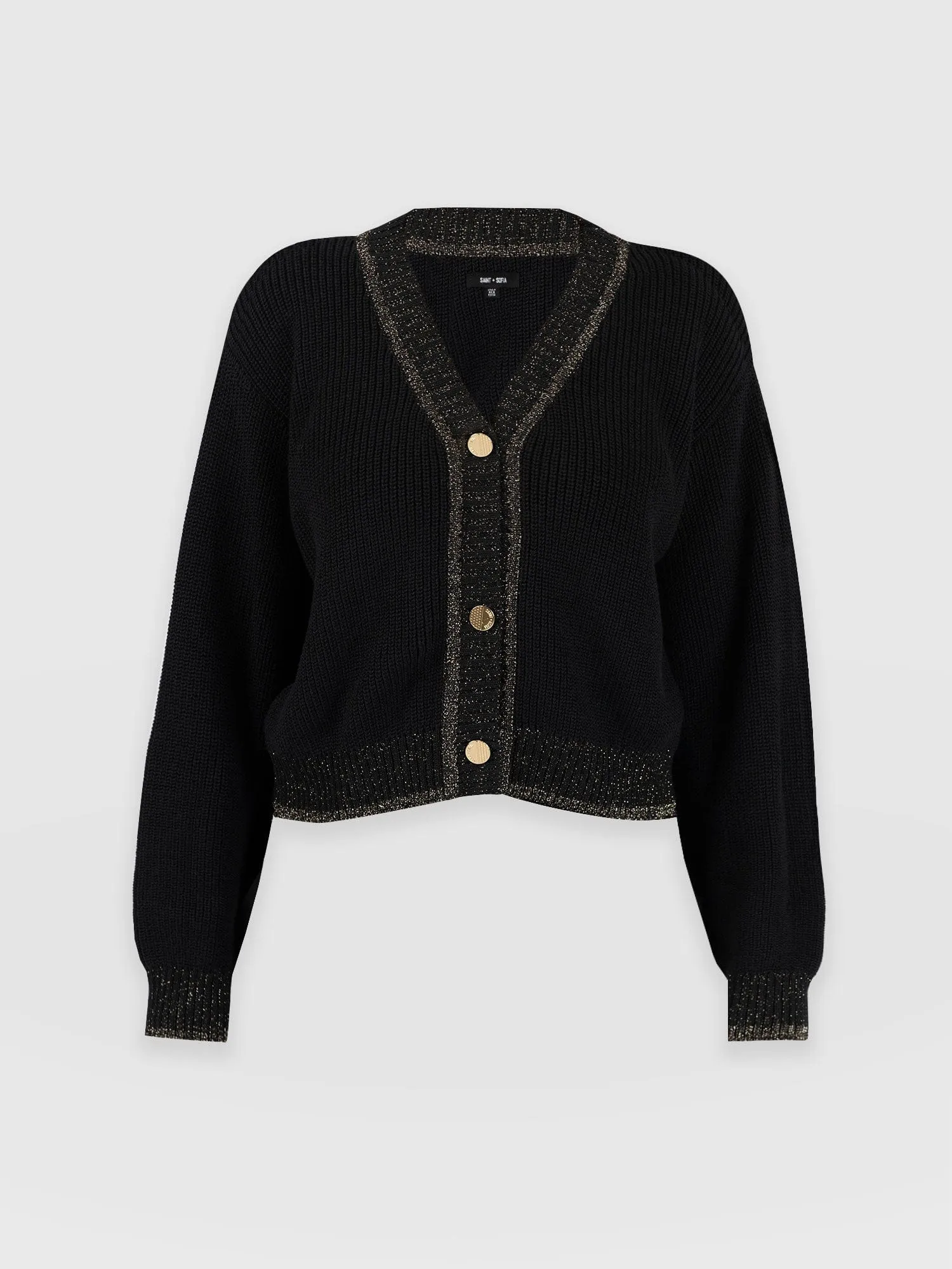 Hatton Crop Cardigan - Black Lurex