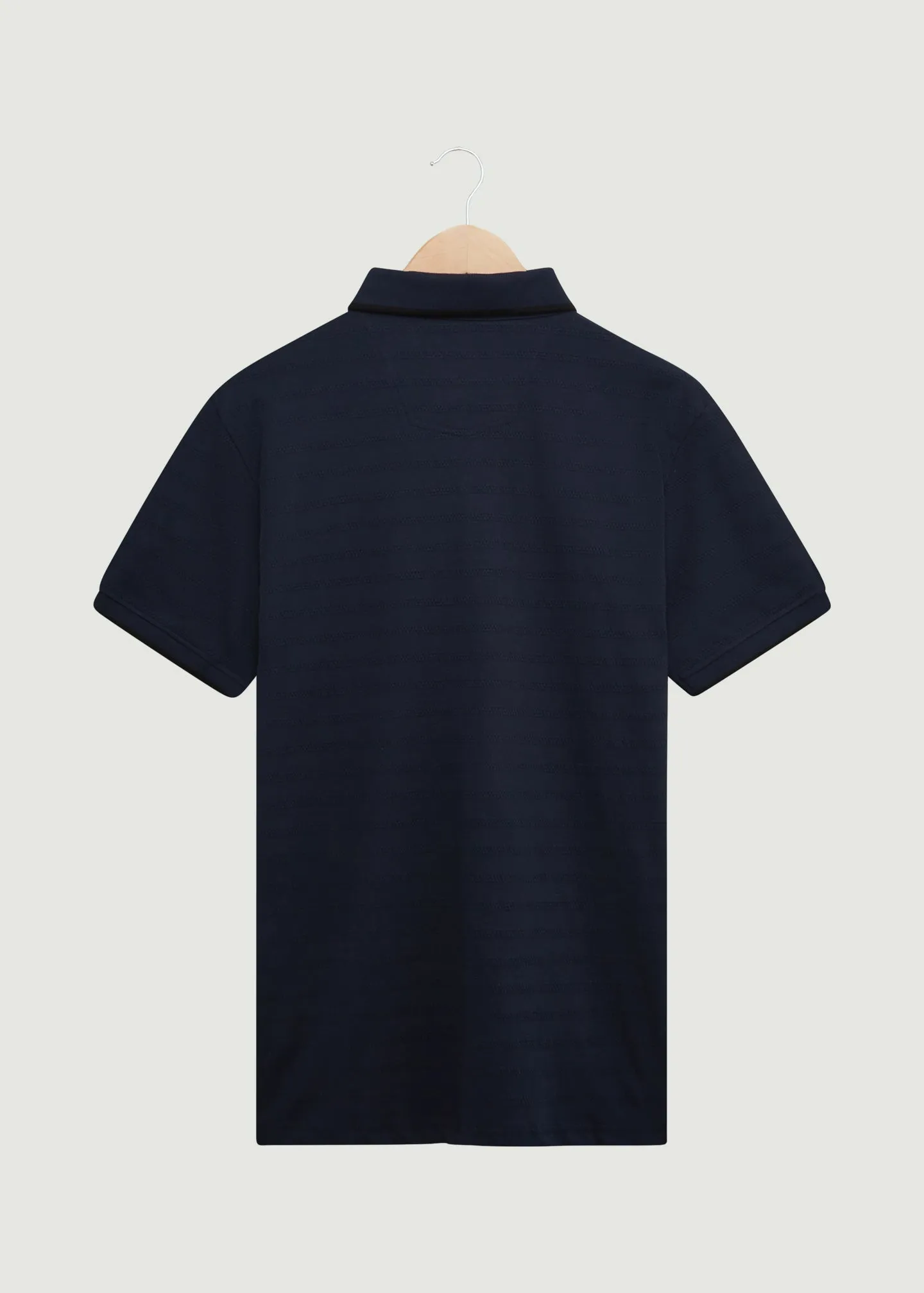 Mens Classic Henry Polo Shirt - Dark Navy Cotton Blend