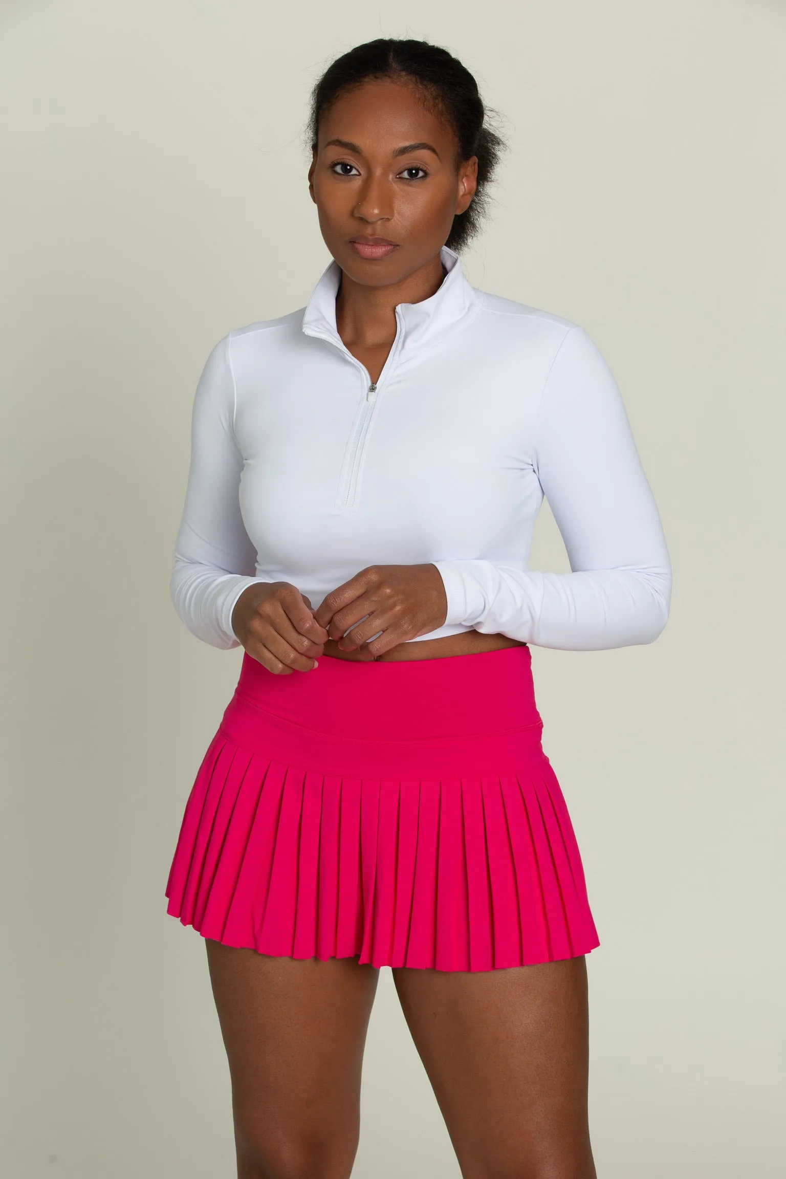 Hot Pink Pleated Tennis Skirt