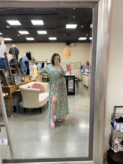 Jade Floral Print Maxi Dress