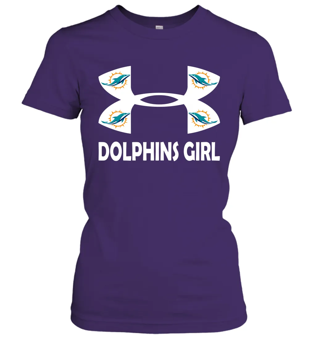 Miami Dolphins Girl Under Armour Football Short Sleeve