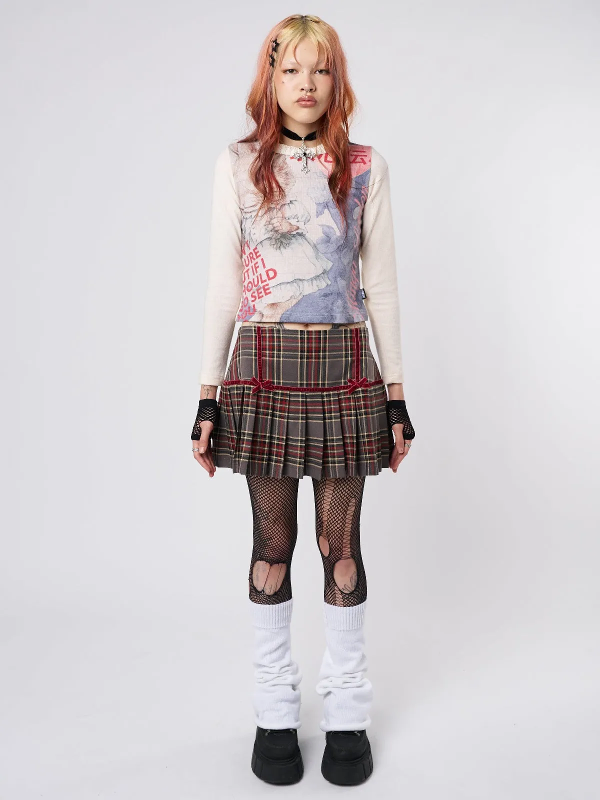 Orla Pleated Tartan Mini Skirt