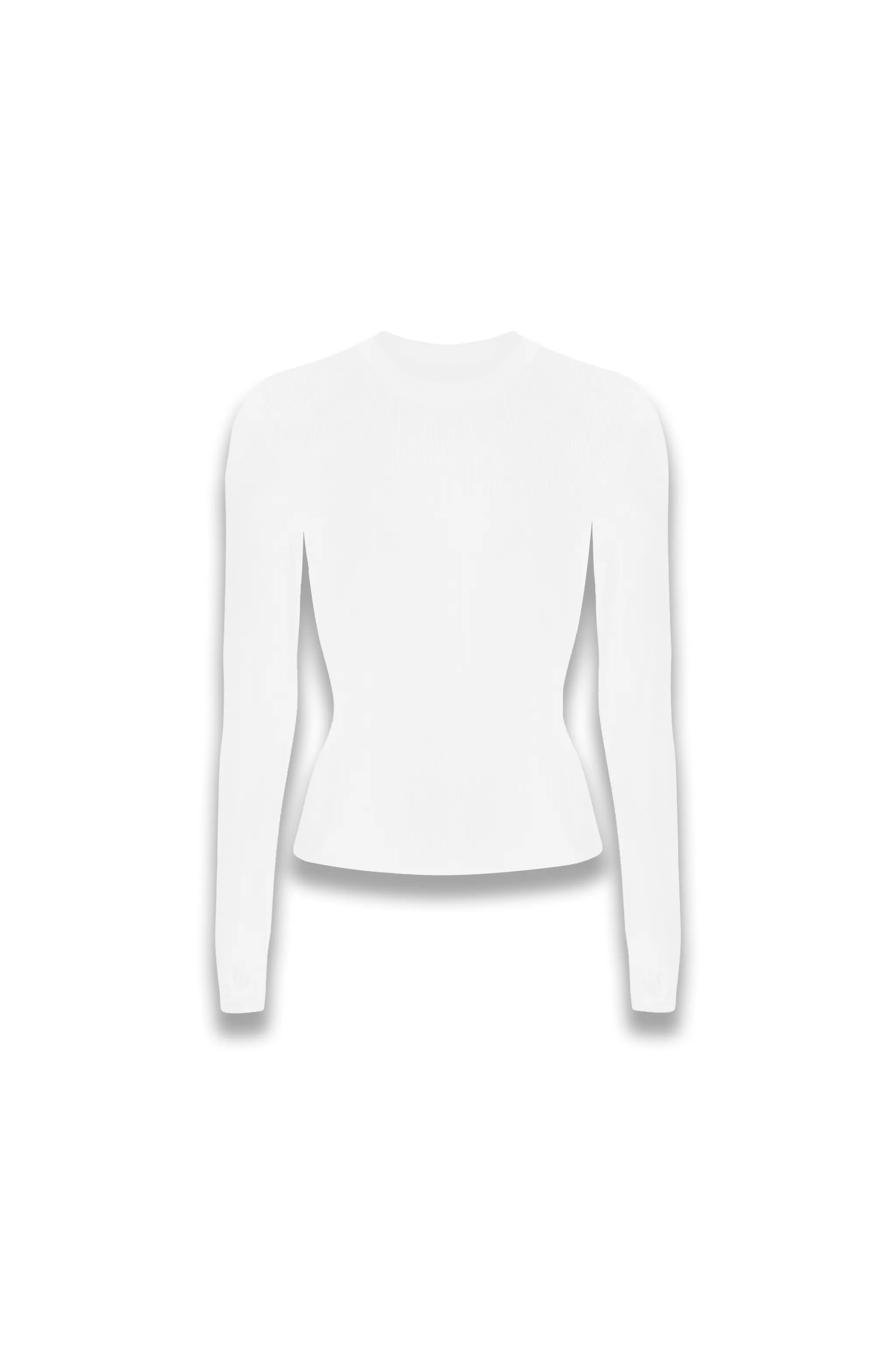 Peep Long Sleeve Top in White